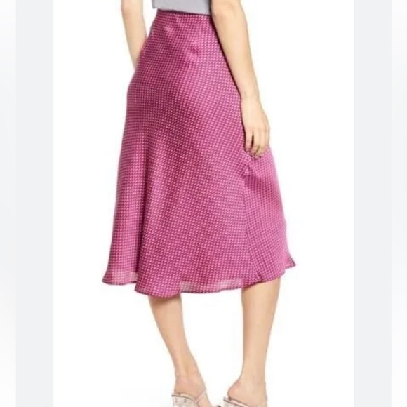 Anthropologie Leith Bias Pink Plumier Frances Geo Print MIDI Skirt - Picture 3 of 6